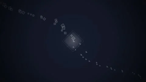 Digital Data Flowing Through Abstract Geometric Network with Diamond Shape Stock Footage 348415685
