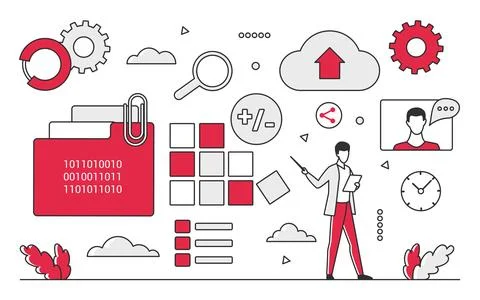 Digital data folder Illustrazione stock