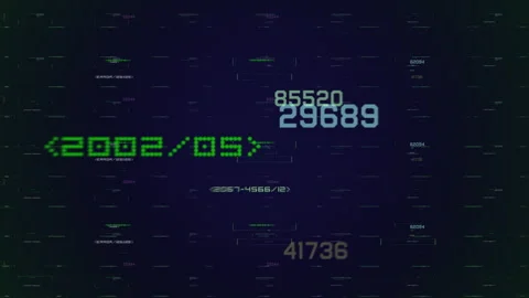 Digital Data Glitch With Floating Numbers, Cyber HUD Interface Background Stock Footage 336609825