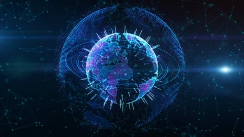 Digital data global network connections in cyberspace. Modern  technology bac Stock Footage 117833674