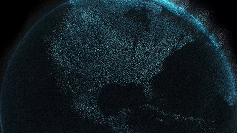 Digital data globe 3d animation - USA Stock Footage 111526243