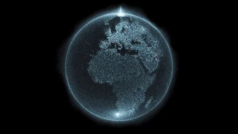 Digital data globe 3d animation - Europe, EU Stock Footage 111531853
