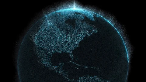 Digital data globe - 3d Earth animation Stock Footage 111525646