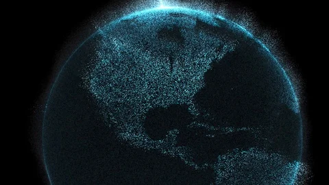 Digital data globe - 3d Earth animation Stock Footage 111525694