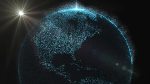 Digital data globe - 3d Earth animation Stock Footage 111526005