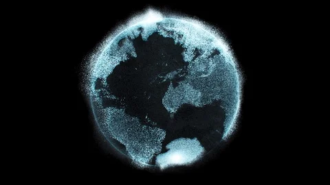 Digital data globe - 3d Earth animation Stock Footage 111530703
