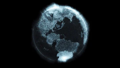 Digital data globe - 3d Earth animation Stock Footage 111530975