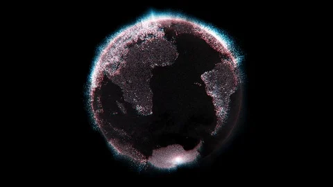 Digital data globe - 3d Earth animation Stock Footage 111531322