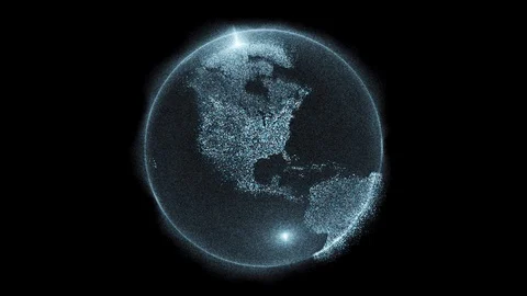 Digital data globe - 3d Earth animation Stock Footage 111532185
