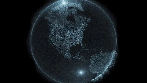 Digital data globe - 3d Earth animation Stock Footage 111677681
