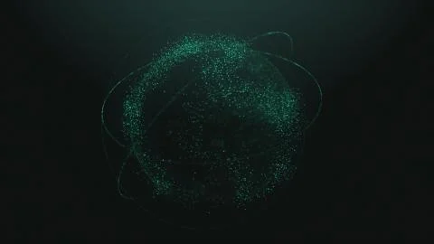 Digital data globe - 3d Earth animation. Earth Animation Rotating Seamless Illustrazione stock