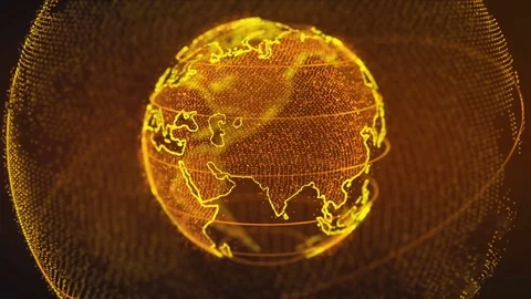 Digital data globe - abstract 3D rendering. Earth 스톡 동영상 81530081