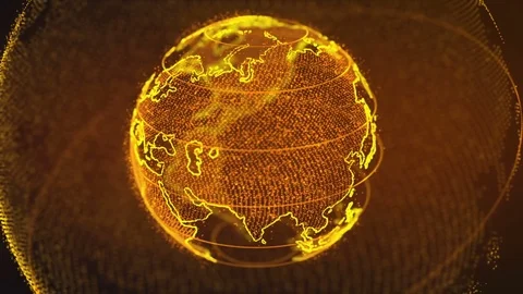 Digital data globe - abstract 3D rendering. Earth 스톡 동영상 81530291