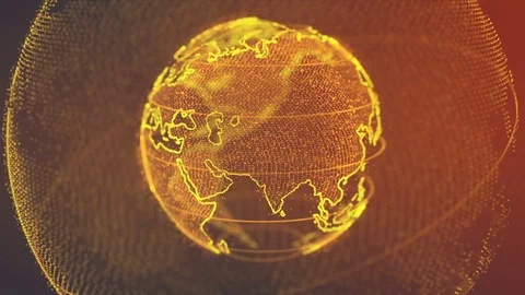 Digital data globe - abstract 3D rendering. Earth 스톡 동영상 81530310