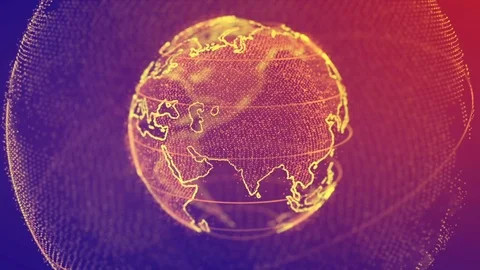 Digital data globe - abstract 3D rendering. Earth 스톡 동영상 81530338