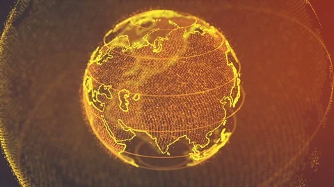 Digital data globe - abstract 3D rendering. Earth 스톡 동영상 81530377