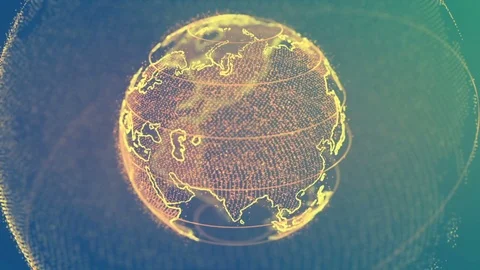 Digital data globe - abstract 3D rendering. Earth 스톡 동영상 81530379