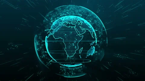 Digital data globe - abstract 3D rendering of a scientific technology Stock-Footage 94968880