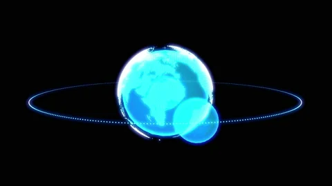Digital data globe and satellite Stock Footage 94731256