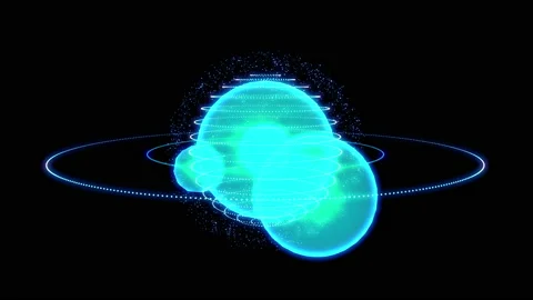 Digital data globe and satellite Stock Footage 94731333