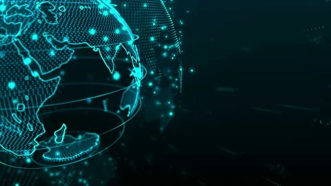 Digital data globe. Blue glow hologram of Planet Earth. Stock-Footage 95014353