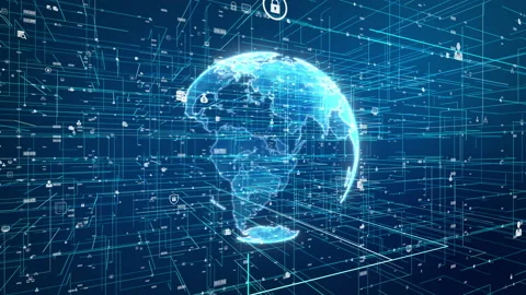 Digital data globe Stock Footage 146439333
