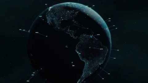 Digital Data Globe Video stock 194145635