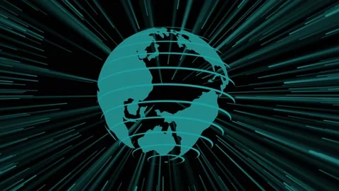 Digital data globe with glow light perticles Stock Footage 145499546