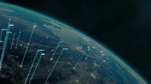 Digital Data Globe Loop Stock Footage 194145881