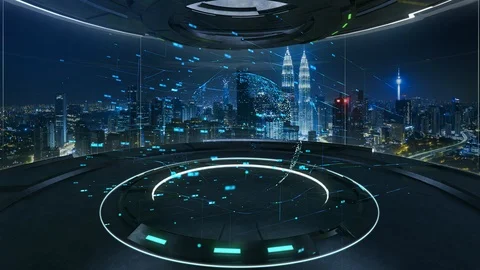 Digital data globe network wireless systems and internet of things ,futuristi Stock Footage 101322994
