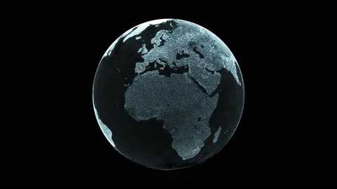 Digital data globe rotation - 3d animation Stock Footage 164662533