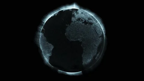 Digital data globe rotation - 3d animation Stock Footage 164663716