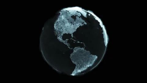 Digital data globe rotation - 3d animation Stock Footage 164664334