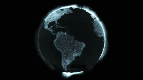 Digital data globe rotation - 3d animation Stock Footage 164666500