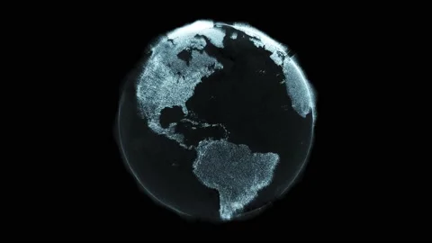 Digital data globe rotation - 3d animation Stock Footage 164667620