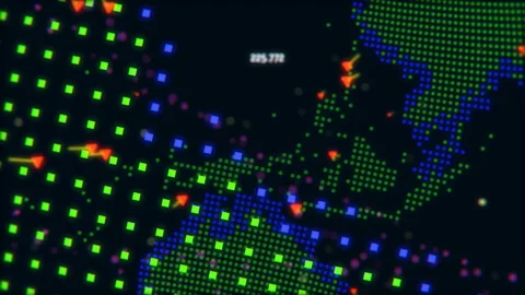 Digital data globe, a scientific technology data network surrounding planet Stock Footage 114739451
