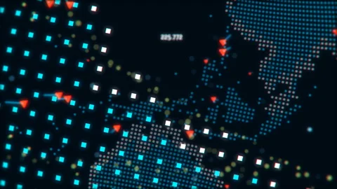 Digital data globe, a scientific technology data network surrounding planet Stock Footage 114752001
