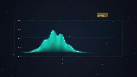 Digital Data Graph Analysis: Futuristic Histogram Chart on Dark Tech Backgrou Stock Footage 348415614
