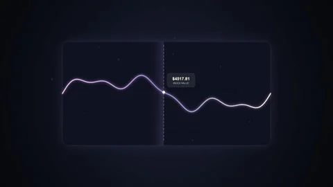 Digital Data Graph Line Chart Animation on Dark Background, Futuristic Tech.. Stock Footage 348073209