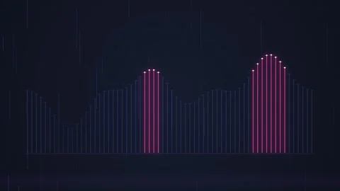 Digital Data Graphing: Glowing Bars Chart with Increasing Trend on Dark Bac.. Stock Footage 348412506
