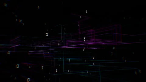 Digital Data Grid - 3 angles Stock Footage 168135803