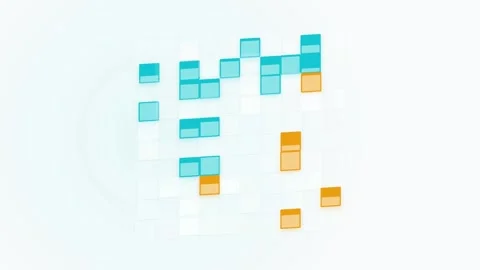 Digital Data Grid Animated with Shifting Colors Stock Footage 334293611