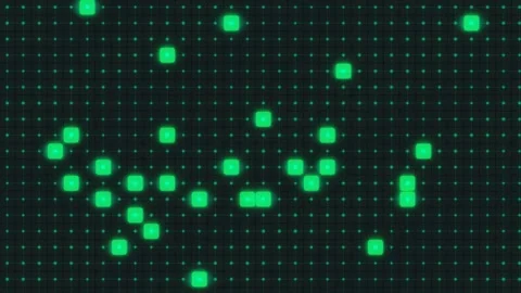 Digital Data Grid Animation with Glowing Network Nodes Background Stock Footage 339775851