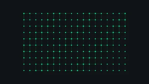 Digital Data Grid Close-Up With Connected Nodes Stock Footage 337038222