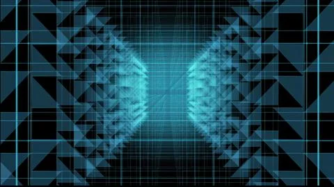 Digital data grid creating a deep tunnel structure 스톡 일러스트