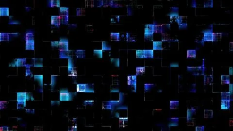 Digital data grid displaying futuristic cyberpunk technology pattern Illustrazione stock
