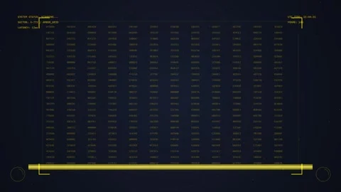 Digital Data Grid: Futuristic HUD Interface with Glowing Numbers and Lines Stock Footage 348423190