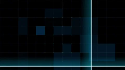 Digital data grid interface featuring glowing scanner lines and square patt.. Video stock 345003536