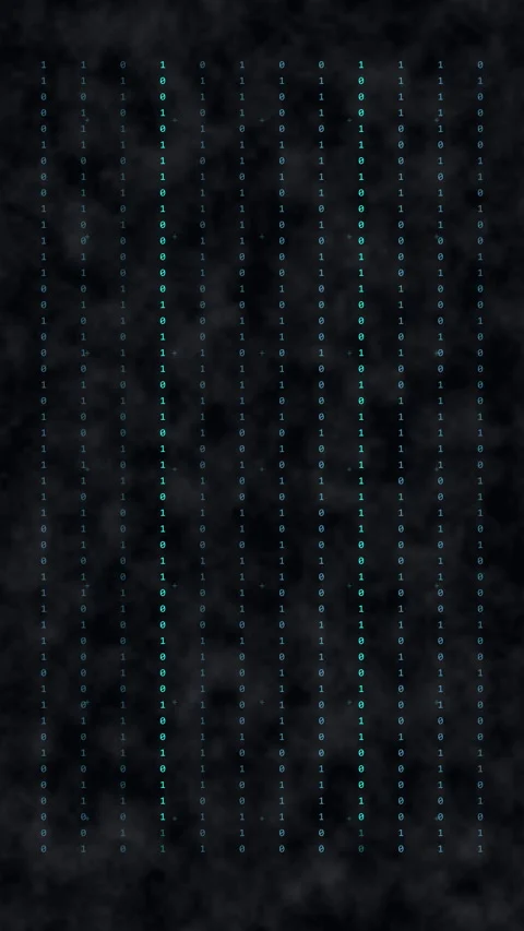 Digital data grid, neon matrix, cyber interface, abstract technology Stock Footage 347558747
