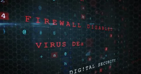 Digital data hacking 4k Stock-Illustration